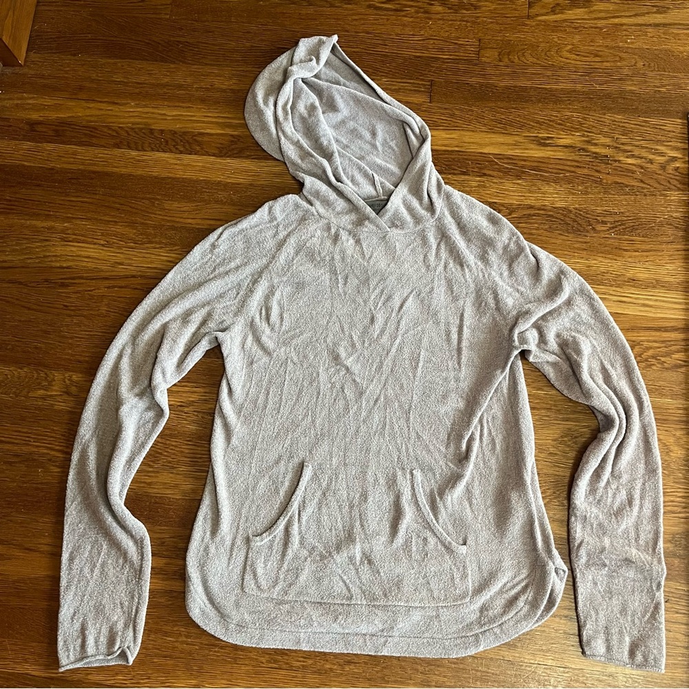 Barefoot dreams pullover hoodie S kangaroo tan